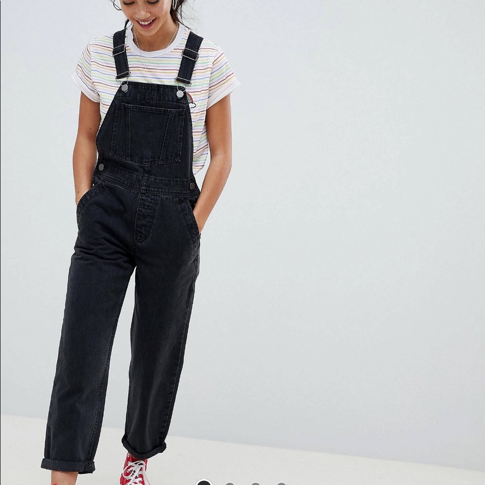 Black Straight leg overalls